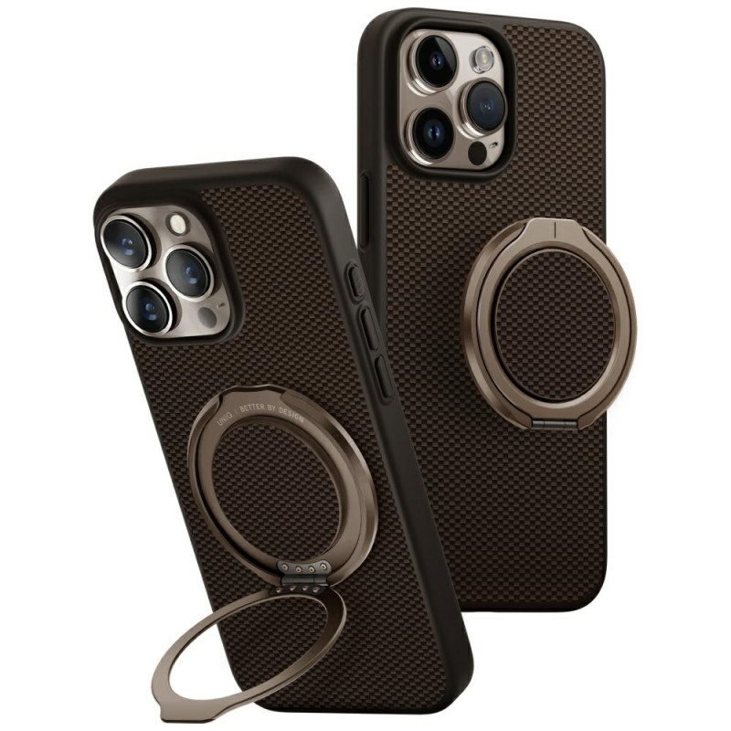 UNIQ Keva Air Magclick įkrovimo GripFit dėklas, skirtas iPhone 16 Pro Max – rudas