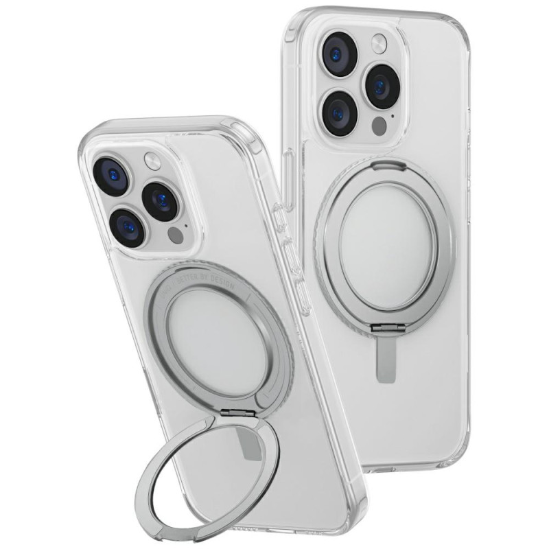 UNIQ „Swivix 360“ besisukantis dėklas su atrama, skirtas „iPhone 16 Pro“ – skaidrus