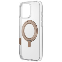 UNIQ Swivix 360° besisukantis iPhone 16 dėklas su atramėle – auksinis