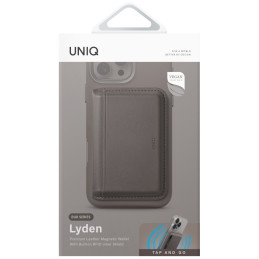 UNIQ Lyden DS RFID magnetinė piniginė su telefono laikikliu – pilka