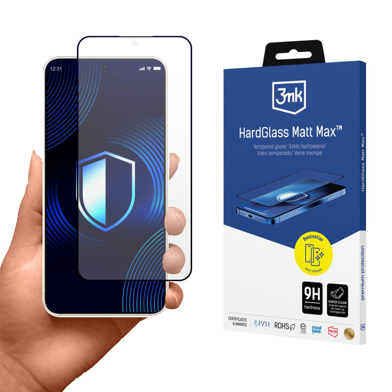 Matinis grūdintas stiklas 3mk HardGlass Matt Max, skirtas Samsung Galaxy S25 Edge
