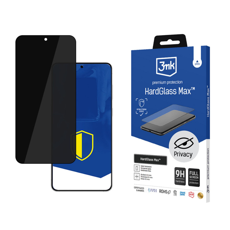 3mk HardGlass Max Privacy Black privatumo stiklas, skirtas „Samsung Galaxy S25 Edge“.