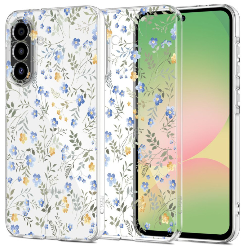 „Tech-Protect FlexAir“ dėklas, skirtas „Samsung Galaxy A56 5G“ – ramunės su lapais
