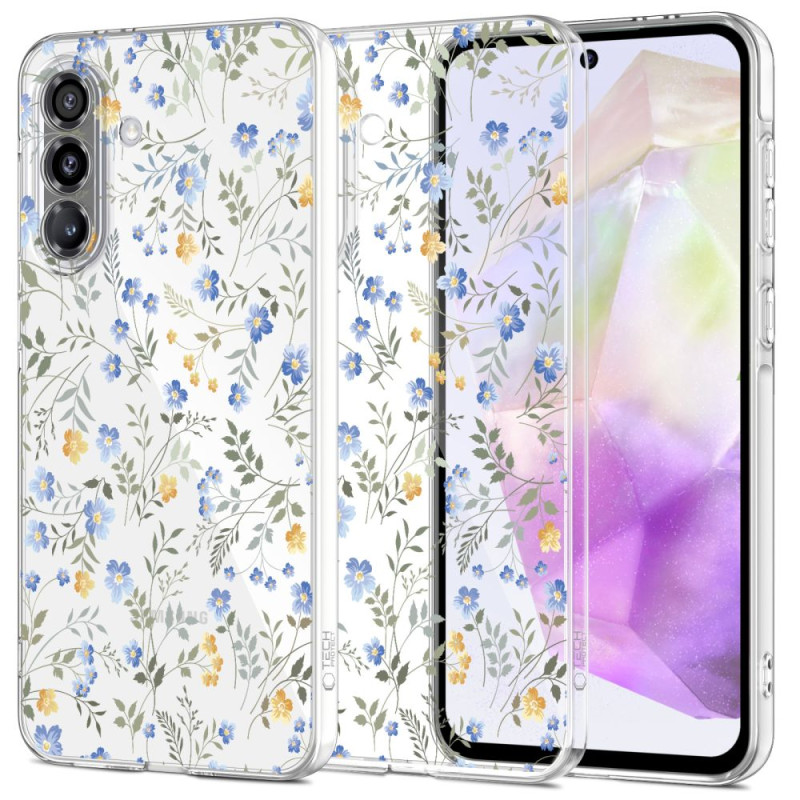 „Tech-Protect FlexAir“ dėklas, skirtas „Samsung Galaxy A36 5G“ – ramunės su lapais