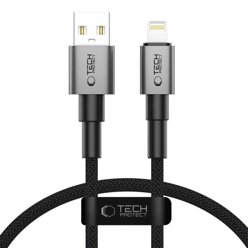 „Tech-Protect Ultraboost DNA“ USB-A / „Lightning“ laidas 12 W / 2,4 A, 25 cm - pilkas