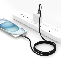 „Tech-Protect Ultraboost DNA USB-C / Lightning PD27W/ 3A“ laidas, 25 cm – pilkas