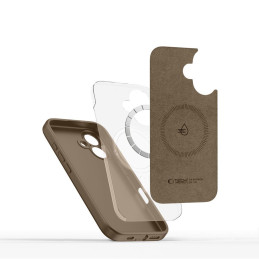 „Tech-Protect“ skysto silikono „MagSafe iPhone 16e“ dėklas – rudas