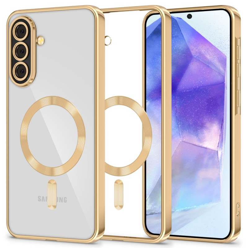 „Tech-Protect MagFlex MagSafe“ dėklas, skirtas „Samsung Galaxy A56 5G“ – permatomas auksinis