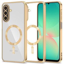 „Tech-Protect MagFlex MagSafe“ dėklas, skirtas „Samsung Galaxy A26 5G“ – permatomas auksinis