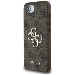 „Guess 4G“ telefono dėklas su dideliu logotipu iPhone 16e – rudas