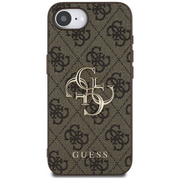 „Guess 4G“ telefono dėklas su dideliu logotipu iPhone 16e – rudas