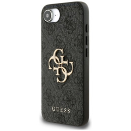 „Guess 4G“ telefono dėklas su dideliu logotipu iPhone 16e – juodas