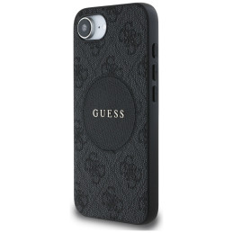 „Guess 4G Circle Classic Logo MagSafe“ dėklas, skirtas iPhone 16e – juodas