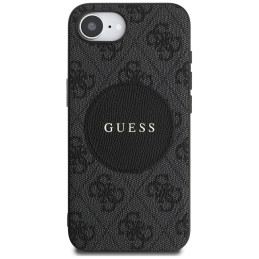 „Guess 4G Circle Classic Logo MagSafe“ dėklas, skirtas iPhone 16e – juodas