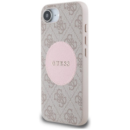 „Guess 4G Circle Classic Logo MagSafe“ dėklas, skirtas iPhone 16e – rožinis
