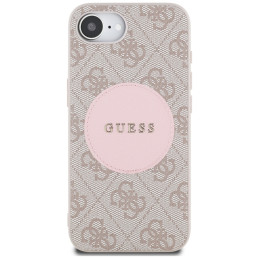 „Guess 4G Circle Classic Logo MagSafe“ dėklas, skirtas iPhone 16e – rožinis