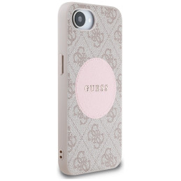 „Guess 4G Circle Classic Logo MagSafe“ dėklas, skirtas iPhone 16e – rožinis