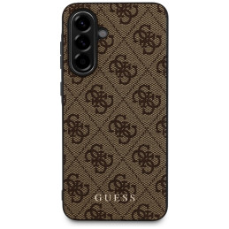 „Guess 4G“ metalinis auksinis logotipo dėklas, skirtas „Samsung Galaxy A36“ - rudas