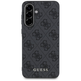 „Guess 4G“ metalinis auksinis logotipo dėklas, skirtas „Samsung Galaxy A36“ - juodas