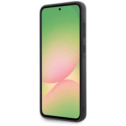 „Guess 4G“ metalinis auksinis logotipo dėklas, skirtas „Samsung Galaxy A36“ - juodas