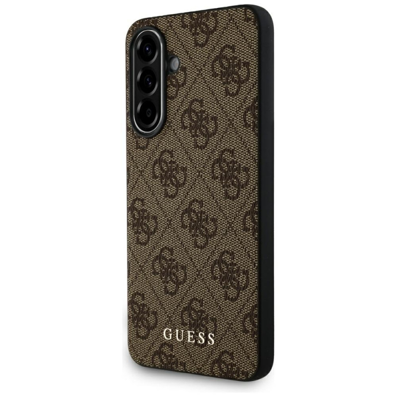 „Guess 4G“ metalinis auksinis logotipo dėklas, skirtas „Samsung Galaxy A56“ - rudas