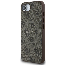 „Guess 4G Ring Classic Logo MagSafe iPhone 16e“ dėklas – rudas