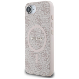„Guess 4G Ring Classic Logo MagSafe iPhone 16e“ dėklas – rožinis