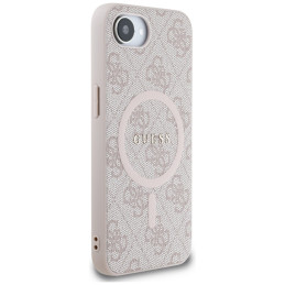 „Guess 4G Ring Classic Logo MagSafe iPhone 16e“ dėklas – rožinis