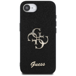 „Guess“ fiksuoto blizgučių dizaino „iPhone 16e“ dėklas – juodas