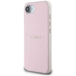 „Guess“ grūdėtas „MagSafe iPhone 16e“ dėklas – rožinis