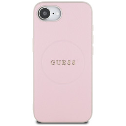 „Guess“ grūdėtas „MagSafe iPhone 16e“ dėklas – rožinis