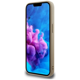 „Guess“ grūdėtas trikampio formos „MagSafe“ dėklas, skirtas „iPhone 16e“ – rudas