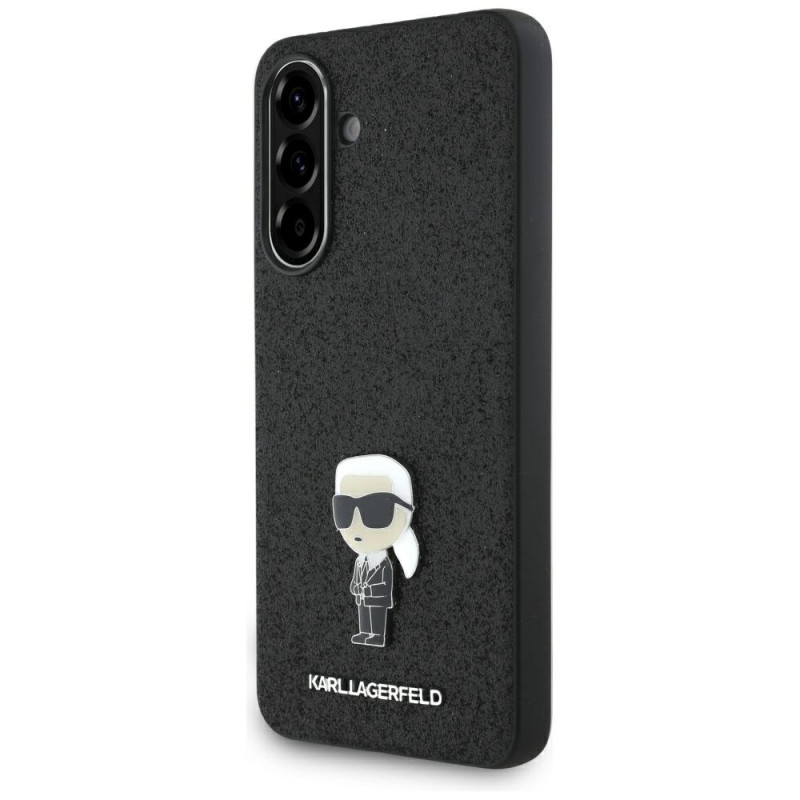 Karl Lagerfeld dėklas su fiksuotu blizgučiais ir „Ikonik“ logotipu, metaliniu smeigtuku, skirtas „Samsung Galaxy A36“ - ...