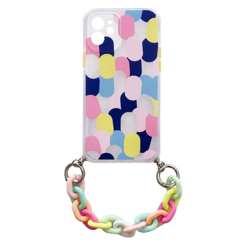 Color Chain Case Gel Lankstus dėklas su grandinės pakabuku, skirtas Xiaomi Redmi Note 10 / Redmi Note 10S Multicolor (1)