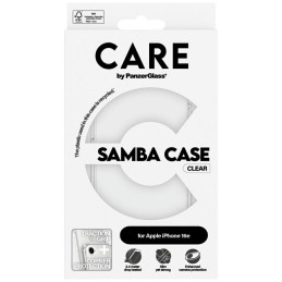„CARE by PanzerGlass“ madingas „iPhone 16e“ dėklas – permatomas
