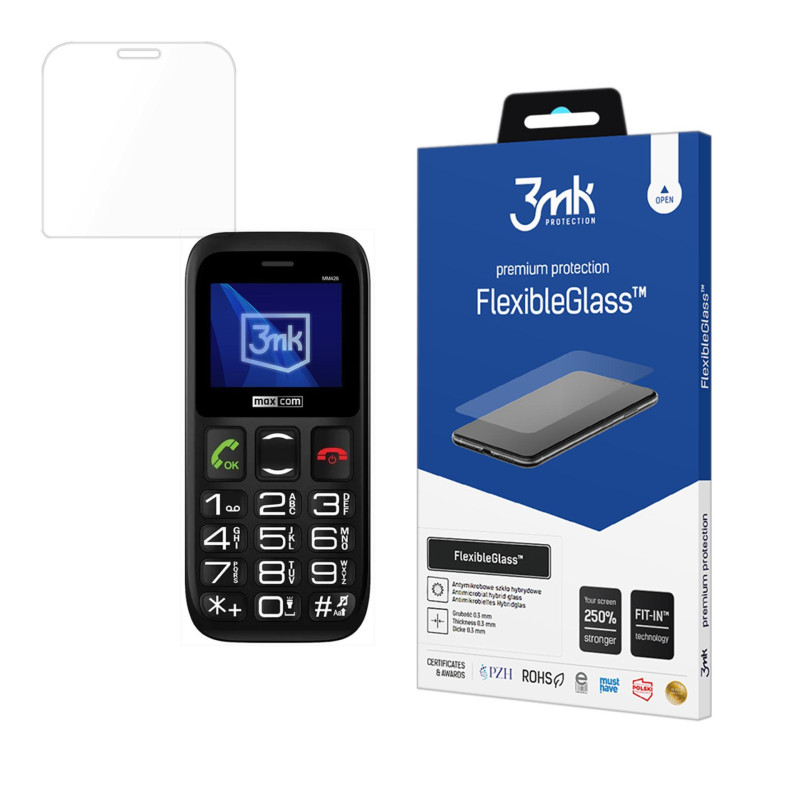 Hibridinis stiklas 3mk FlexibleGlass ant Maxcom Comfort MM426