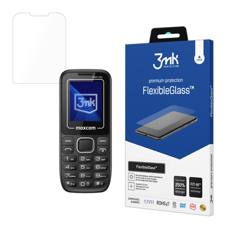 Hibridinis stiklas 3mk FlexibleGlass ant Maxcom Classic MM135L