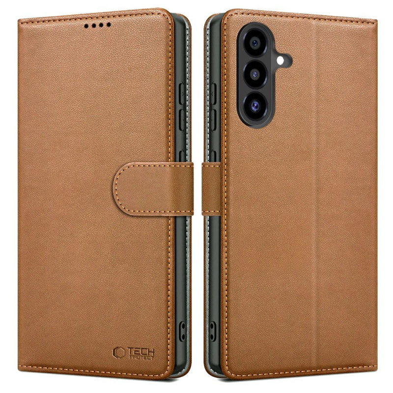 „Tech-Protect“ piniginės dėklas, skirtas „Samsung Galaxy A56 5G“ – rudas