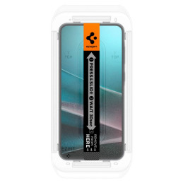 „Spigen Glas.TR Ez Fit“ grūdinto stiklo 2 vnt. pakuotė, skirta „Samsung Galaxy A36 5G“ – skaidrus
