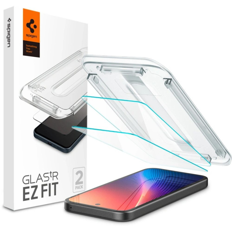 „Spigen Glas.TR Ez Fit“ grūdinto stiklo 2 vnt. pakuotė, skirta „Google Pixel 9A“ – skaidrus