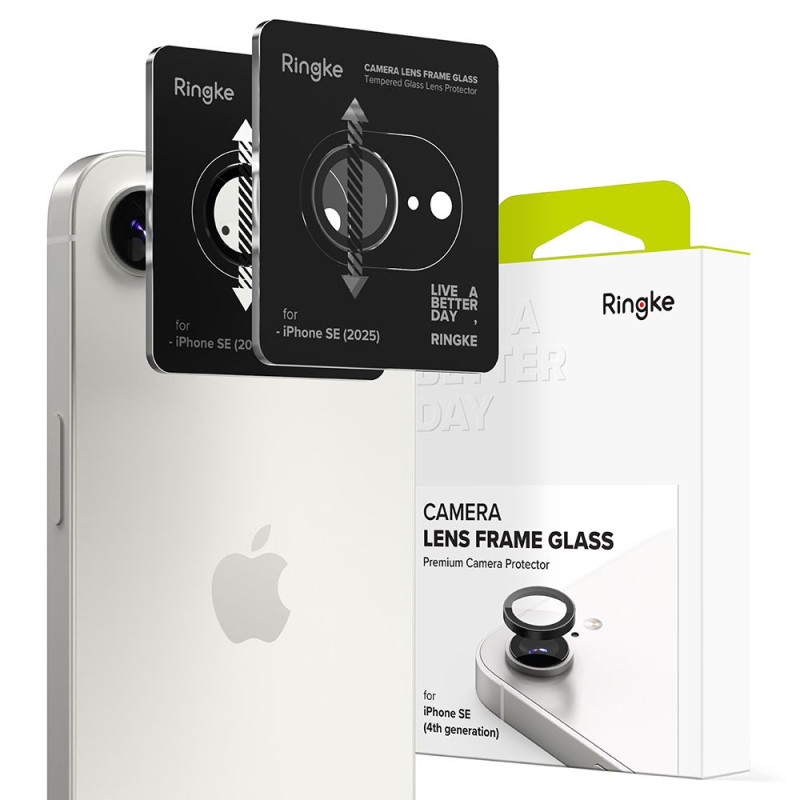 „Ringke“ kameros rėmelio apsauginių dėklų, skirtų „iPhone 16e“, 2 vnt. pakuotė – juodas
