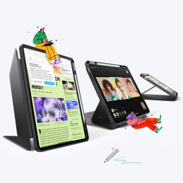 ESR atverčiamas hibridinis dėklas, skirtas „iPad Air 13“ 1 / 2 (kartos) 2024–2025 m. – juodas