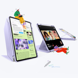 ESR atverčiamas hibridinis dėklas, skirtas „iPad Air 13“ 1/ 2 colio planšetiniam kompiuteriui – violetinis