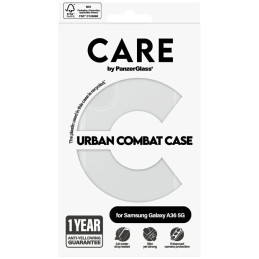 „CARE by PanzerGlass“ flagmaninis „Urban Combat“ dėklas, skirtas „Samsung Galaxy A36 5G“ – skaidrus