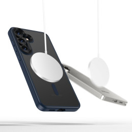 „Tech-Protect MagMat MagSafe“ dėklas, skirtas „Samsung Galaxy S25“ – skaidriai mėlynas