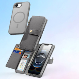 „Dux Ducis Lawa“ odinis dėklas „iPhone 16e“ su nuimamu magnetiniu dėklu – pilkas