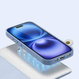 „Dux Ducis Lawa“ odinis iPhone 16 dėklas su nuimamu magnetiniu dėklu – mėlynas