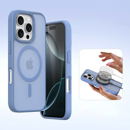 „Dux Ducis Lawa“ odinis dėklas „iPhone 16 Pro“ telefonui su nuimamu magnetiniu dėklu – mėlynas