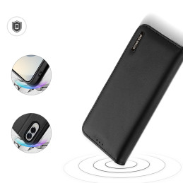 „Dux Ducis Hivo“ „Samsung Galaxy S25 Edge“ dėklas su atlenkimu ir RFID apsauga – juodas