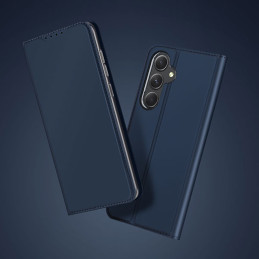 „Dux Ducis Skin Pro“ dėklas, skirtas „Samsung Galaxy A55 5G“ su atlenkimu ir kortelių lizdu – mėlynas